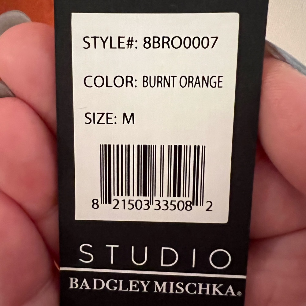 13. SP And 14. M/M Studio Badgley Mischka dark Orange bodysuit, shoulder pads - Picture 12 of 16